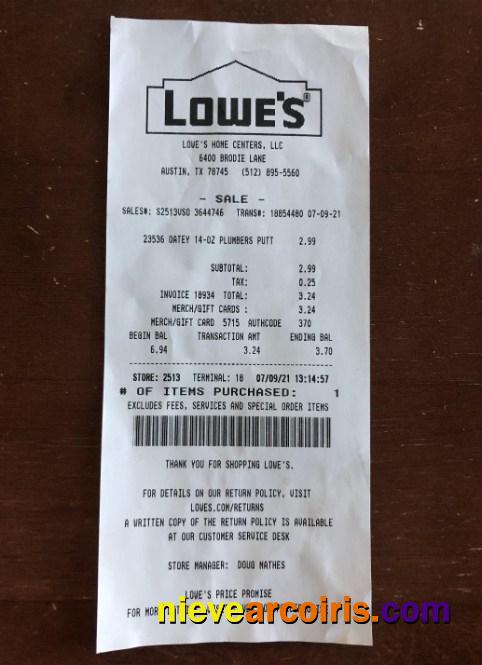 Lowes retail company payment slip
